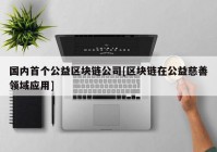 国内首个公益区块链公司[区块链在公益慈善领域应用]